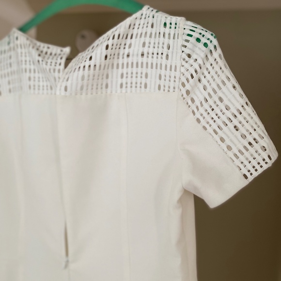 AKRIS PUNTO MID LENGTH LATICE DETAIL WHITE DRESS SIZE 8 - Picture 9 of 11